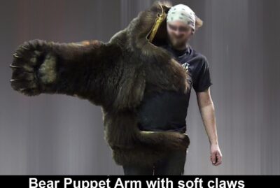 Bear puppet arm with soft claws